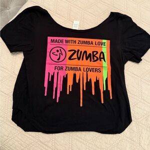 Zumba Fitness Black Tee with Vibrant Graphic